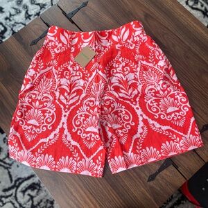 Boden Red and White Printed Bermuda Shorts
